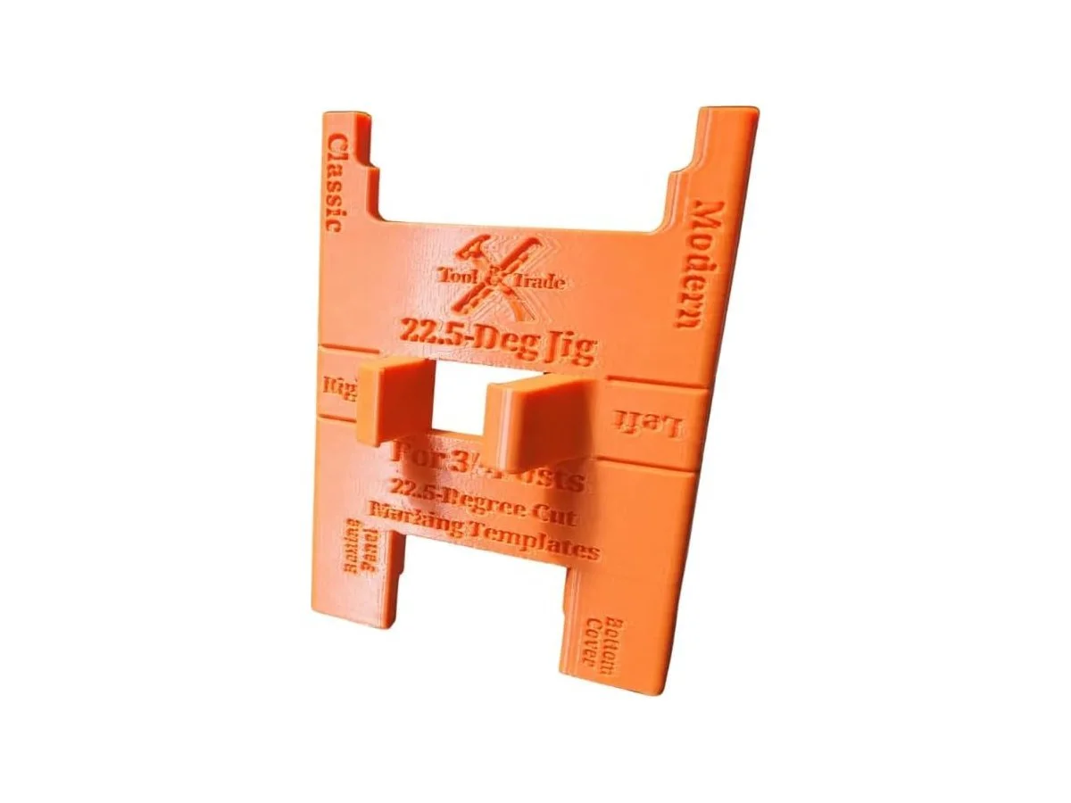 Orange 45 degree Corner Jig for TimberTech Impression Rail Express