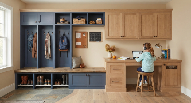 The Ultimate Mudroom &amp; Study Hub: Combining Drop-Zone Storage with a Homework Station