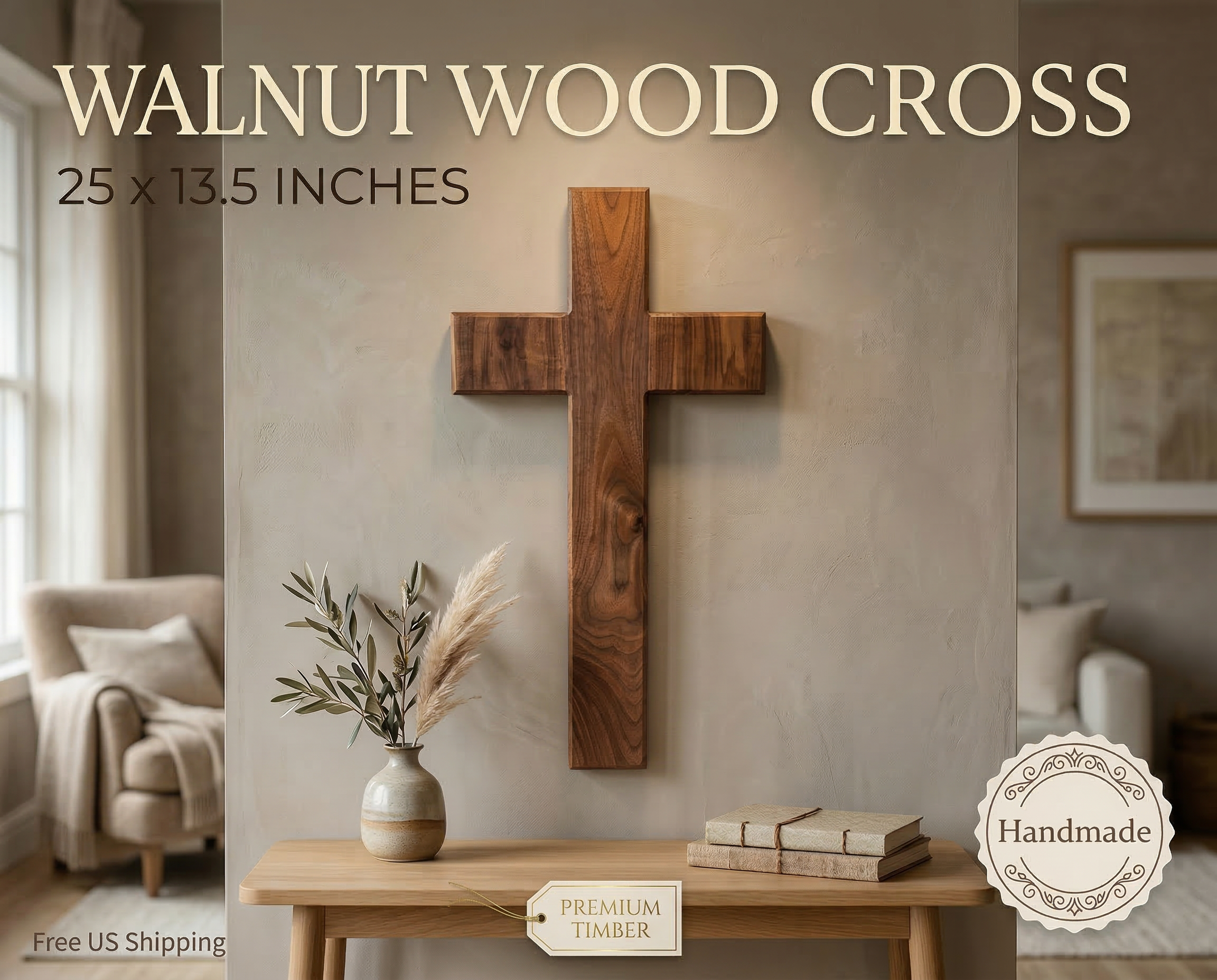 Firefly_GeminiFlash_make a clickable thumbnail of this sapele wood cross for a etsy listing. Cross its 25 252273.png