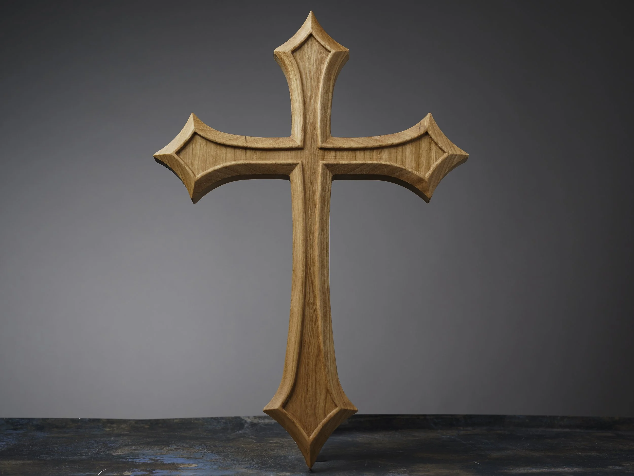 Elegant Cherry Wood Cross Decor