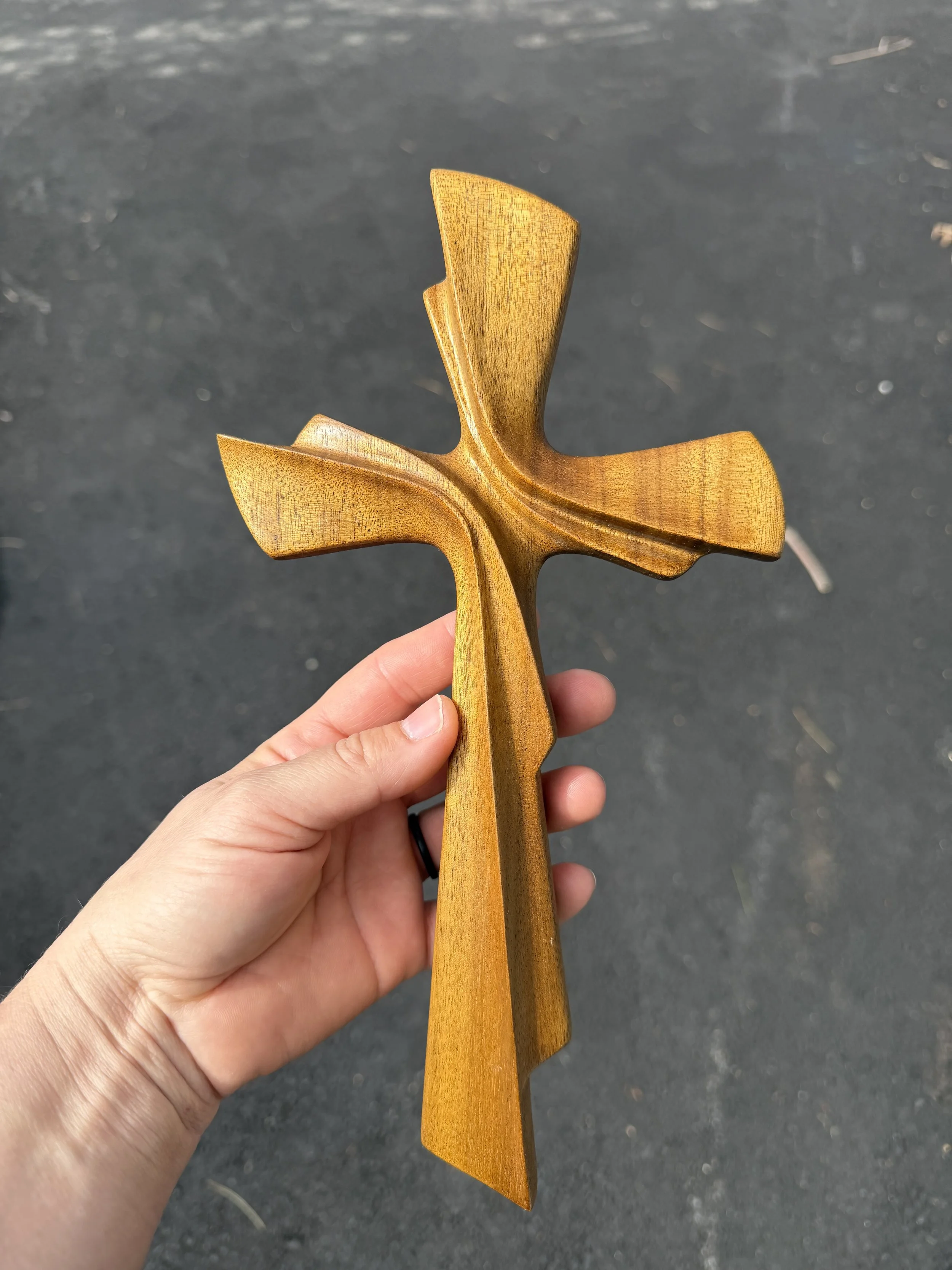 Elegant African Walnut Cross 11x6 Inches