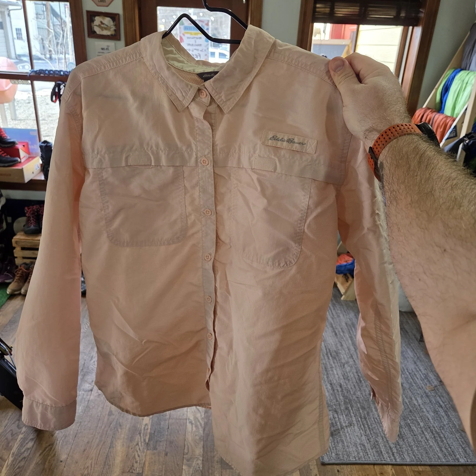 Eddie Bauer Trekking Long Sleeve Shirt, Women's Large (Consignment)