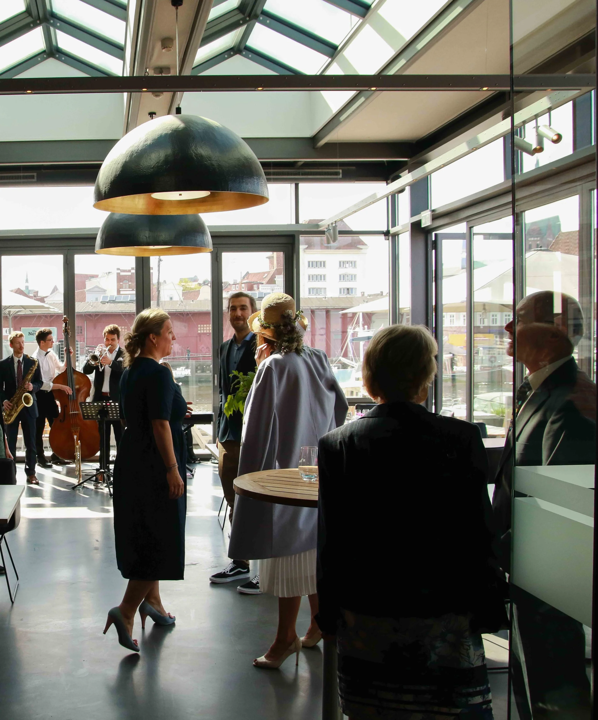 Musiker bei einem Firmenempfang