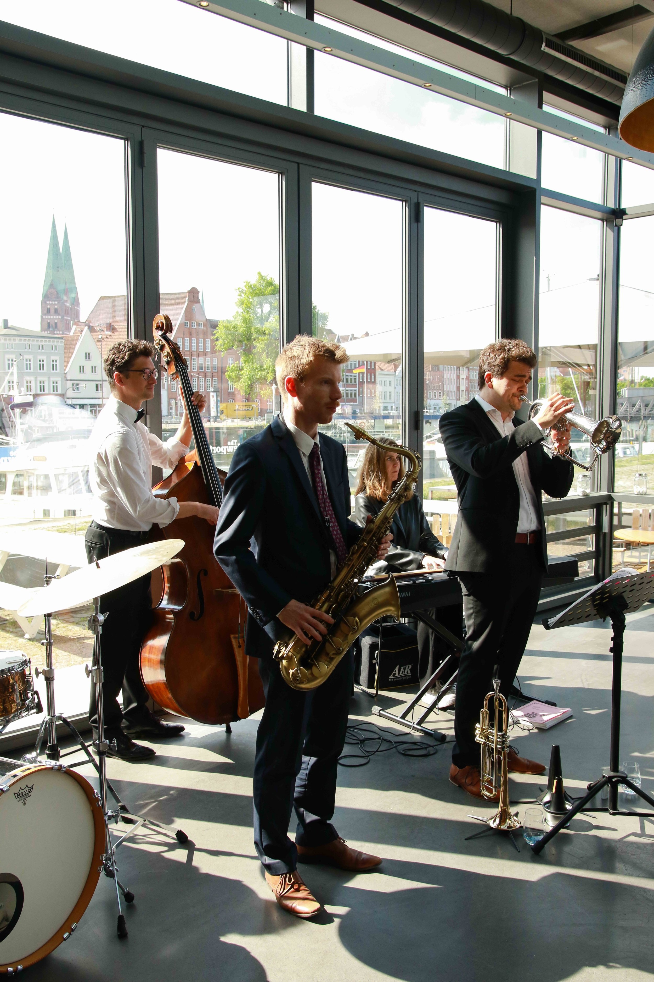 Musiker bei einem Firmenempfang