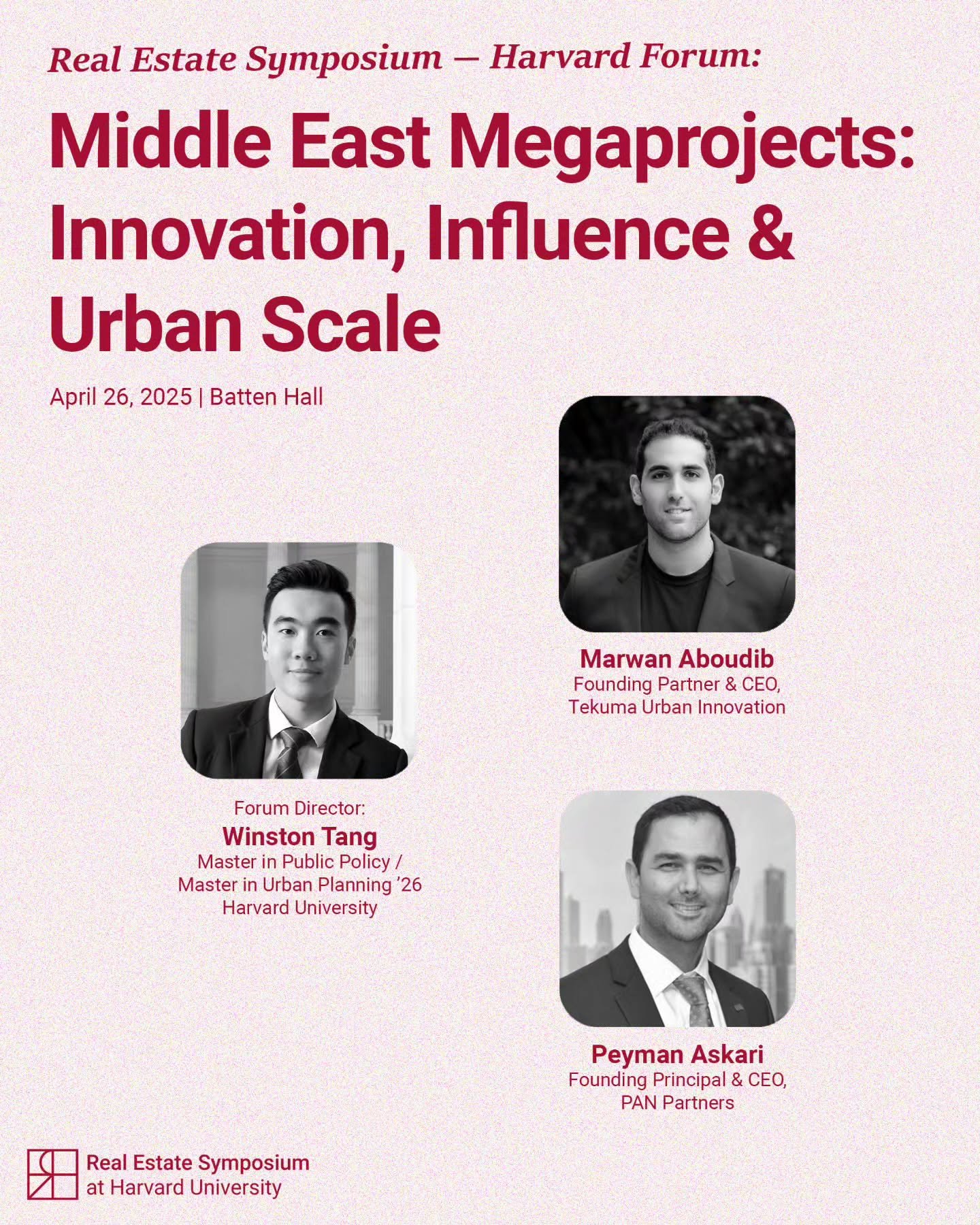 🌍 Forum Spotlight: Building Futures in the Middle East 🏙
How are GCC countries using real estate to reshape economies and redefine global cities? Join us at the Harvard Real Estate Symposium for a conversation with Marwan Aboudib, a designer behind