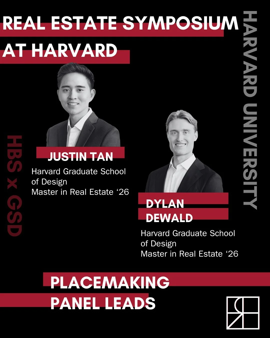 We're proud to introduce the Placemaking Panel Leads for the Real Estate Symposium at Harvard , @justinjoeltan and @d.de.wald , both Master in Real Estate '26 candidates at the Harvard Graduate School of Design.

Join us April 11 at the David Rubenst