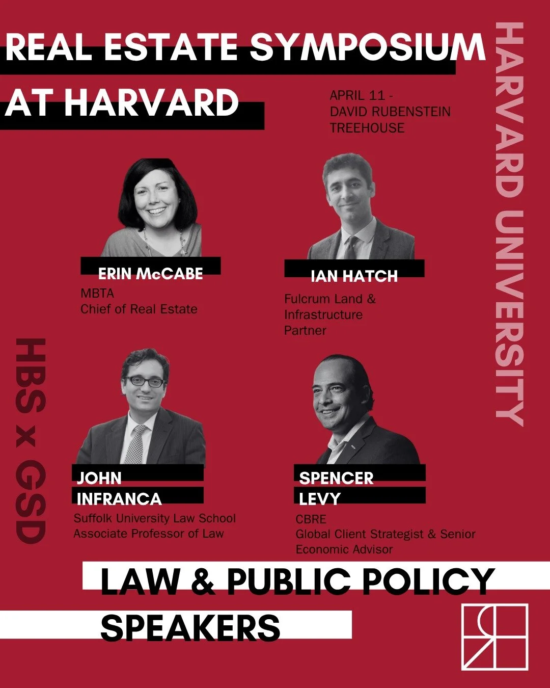 ⚖️🏛️ Meet the experts in the forces shaping Real Estate through public policy at the Real Estate Symposium at Harvard on April 11 at the David Rubenstein Treehouse!

Moderated by John Infranca (Suffolk University Law School), our Law &amp; Public Po