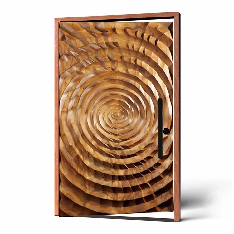 Golden Ratio carved wood door