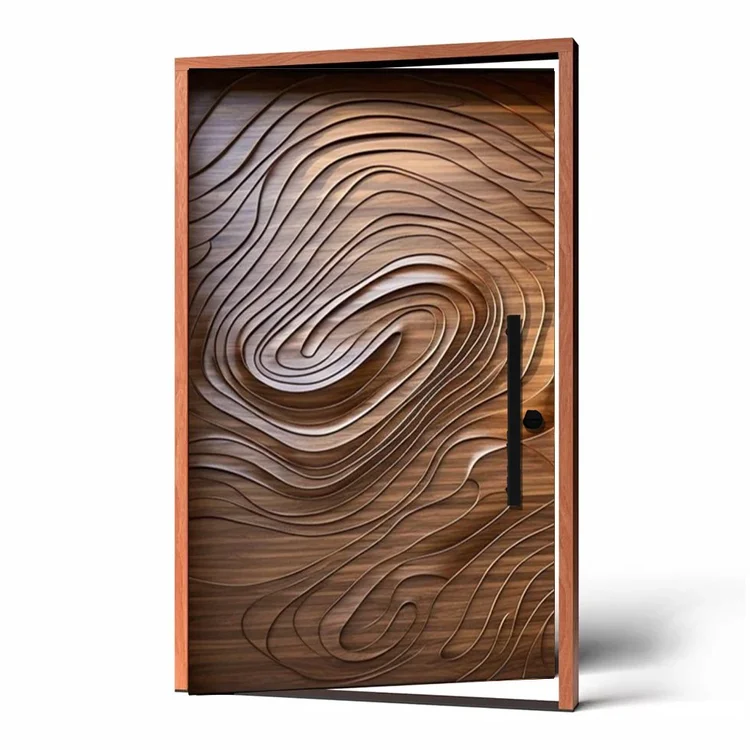 Red Woods carved wood door