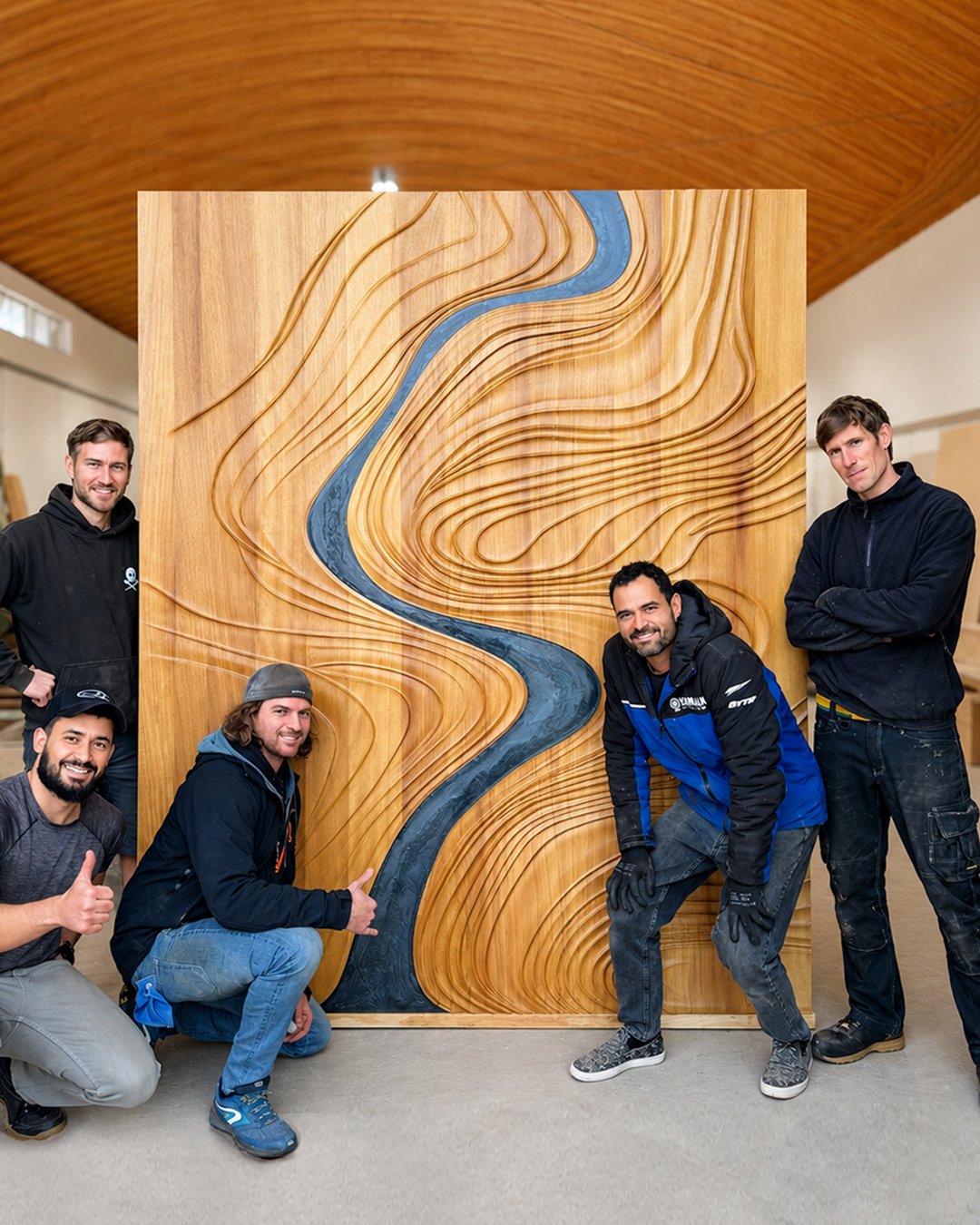 Saumarra door being carved in the workshop