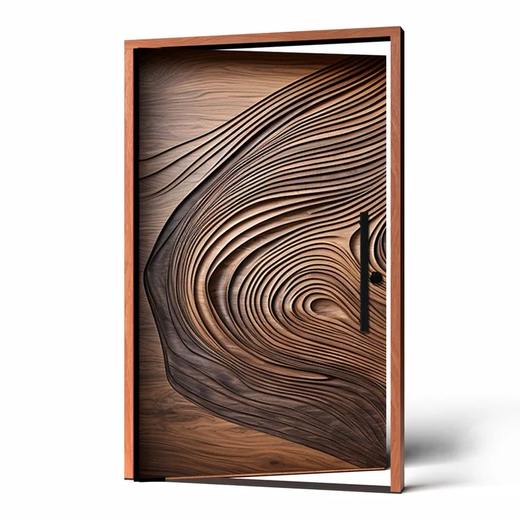 Sequoia carved wood door