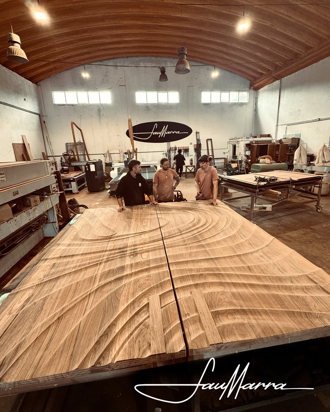 Saumarra door being carved in the workshop