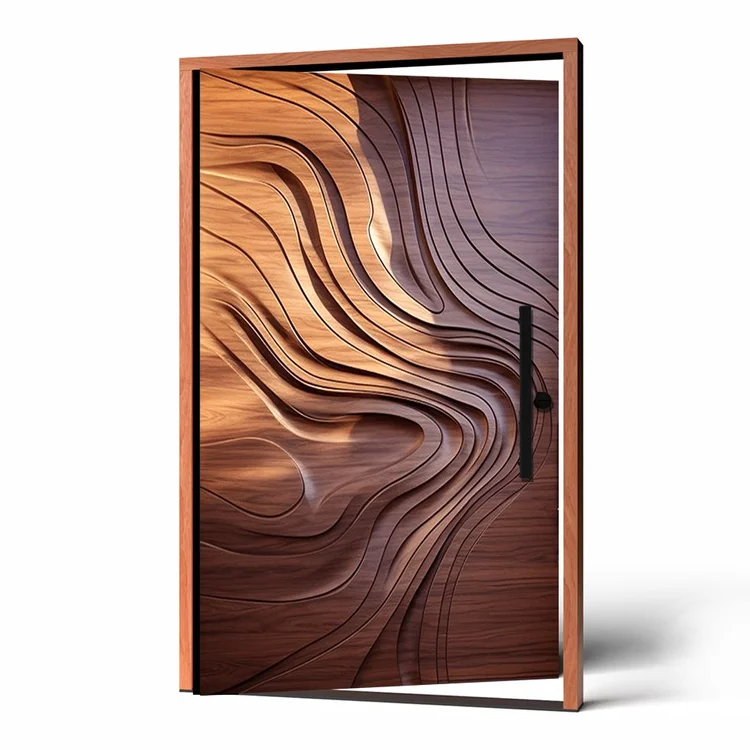 Mavericks carved wood door