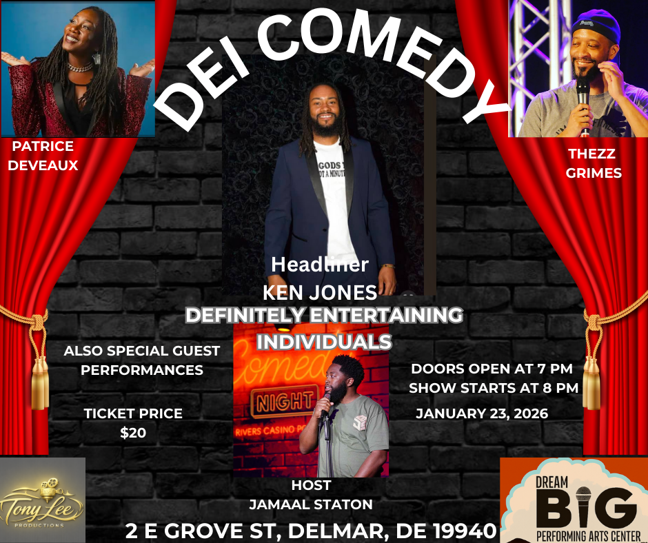 DEI Comedy, FRIDAY 1/23/26 - Doors Open 7 pm; Show 8 pm 
