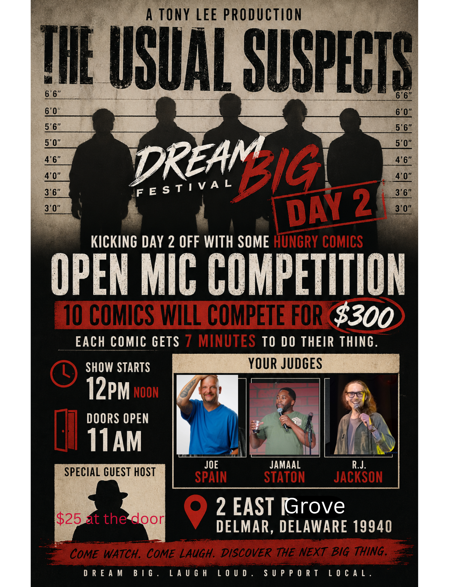 Comedy Festival - Day 2 - The Usual Suspects - Open Mic Competition - Saturday,  August 8th - 11 AM Doors, 12 Noon Show!