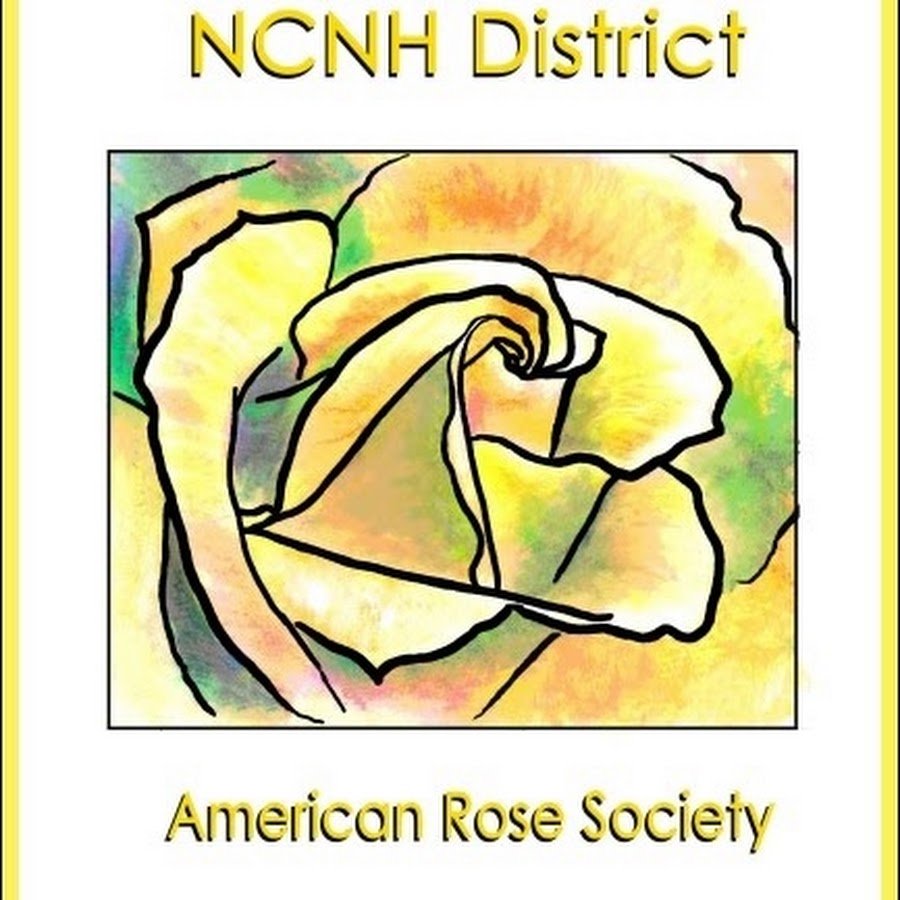 Colorful drawing of a rose with the text NCH District at the top and American Rose Society at the bottom.