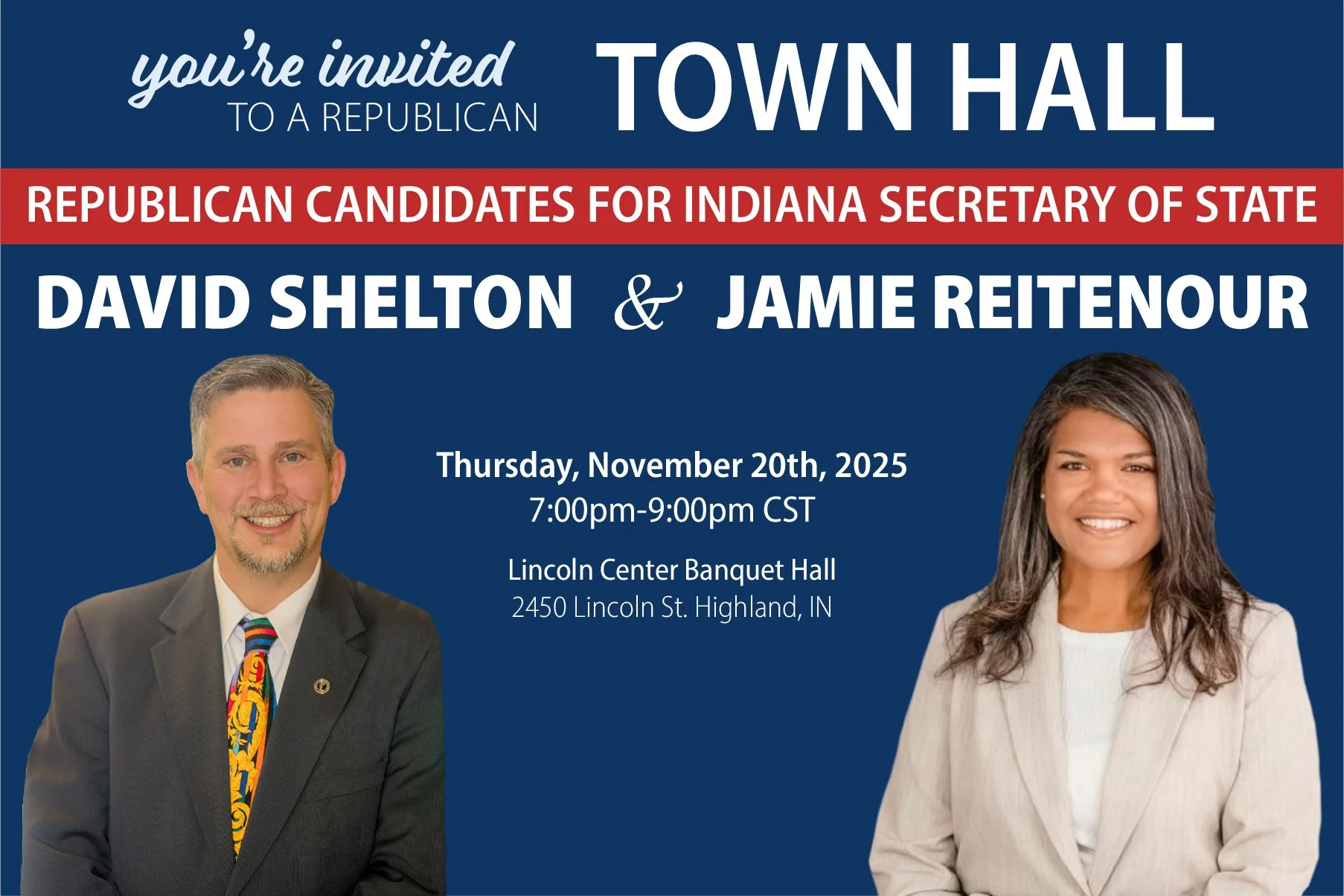 HLRP Meeting / Republican Town Hall w. Guest Speakers David Shelton & Jamie Reitenour