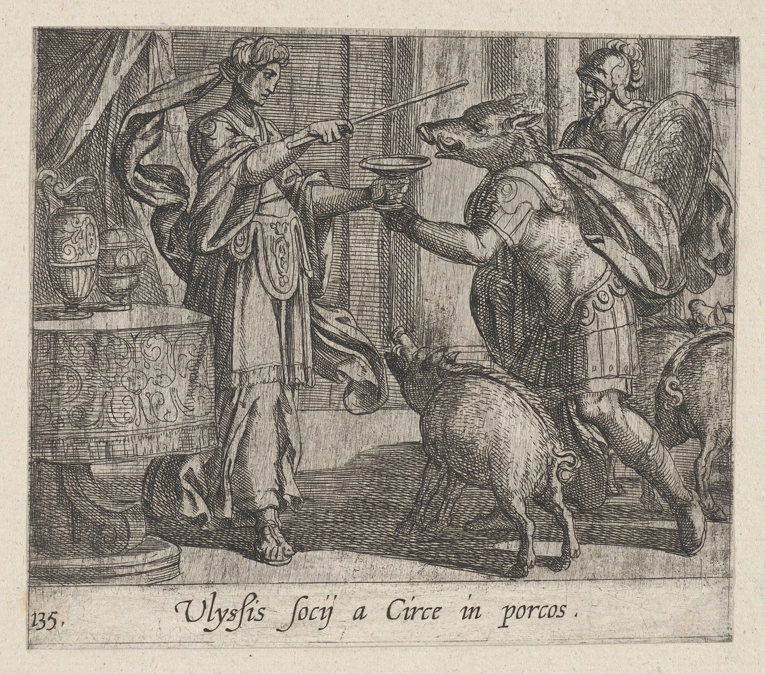 Circe Changing Ulysses’ Men to Swine, Antonio Tempesta, 1606