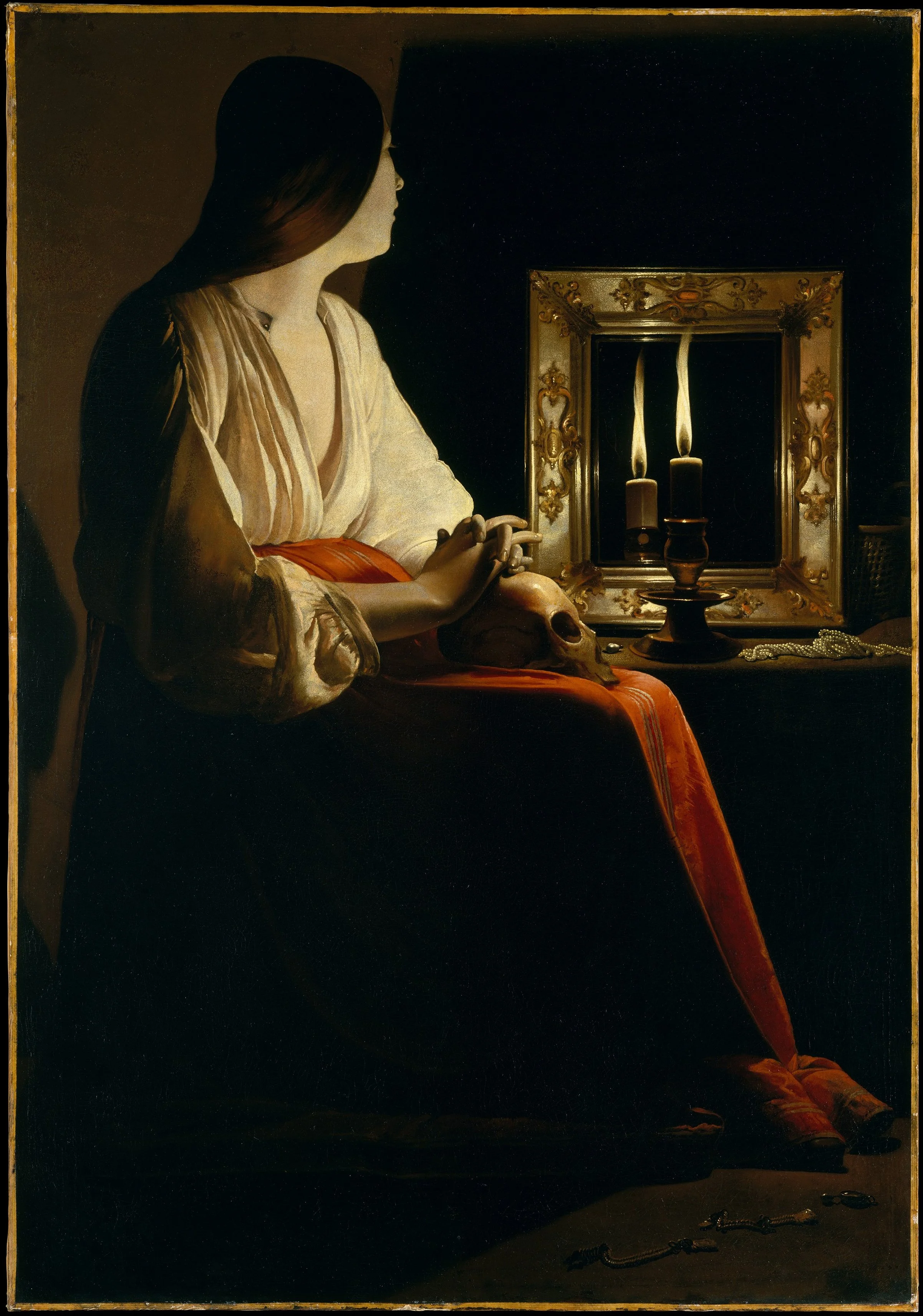 Magdalene with Two Flames, George de la Tour, 1640