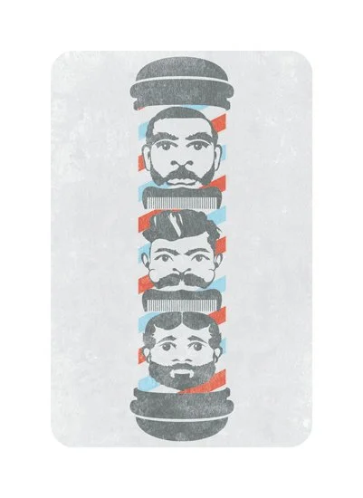 poster showing a barber pole