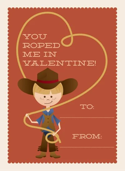 cowboy themed valentines day card