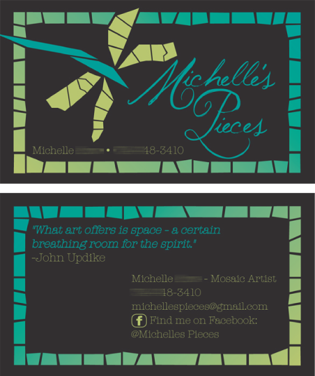 business cards for a mosaic artist