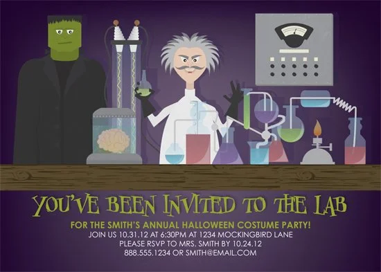 halloween party invite with Frankenstein theme