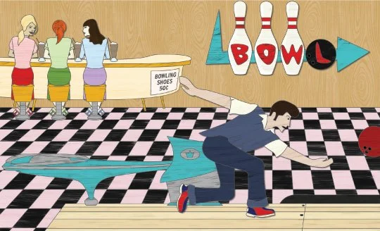 50s style bowling image