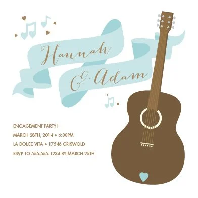 engagement announcement featuring a guitar