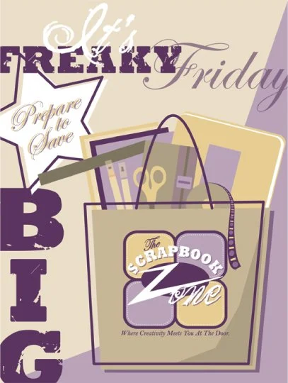 scrapbook store sale poster