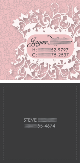 business card for a husband and wife