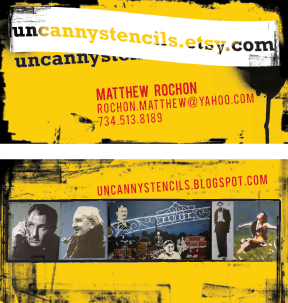 business cards for a stencil artist