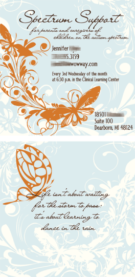 business card for Spectrum Support