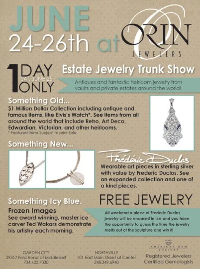 jewelry store trunk show sales flyer