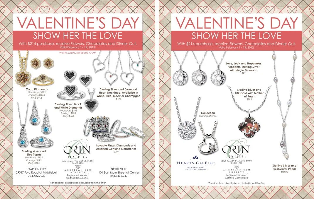 valentines day jewelry sale flyer