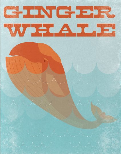 orange whale in the ocean