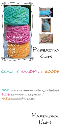 business cards for a yarn crafter