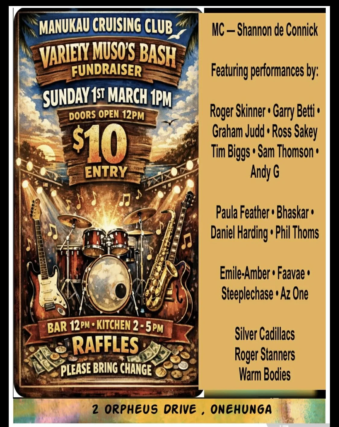 Variety Muso's Bash Fundraiser