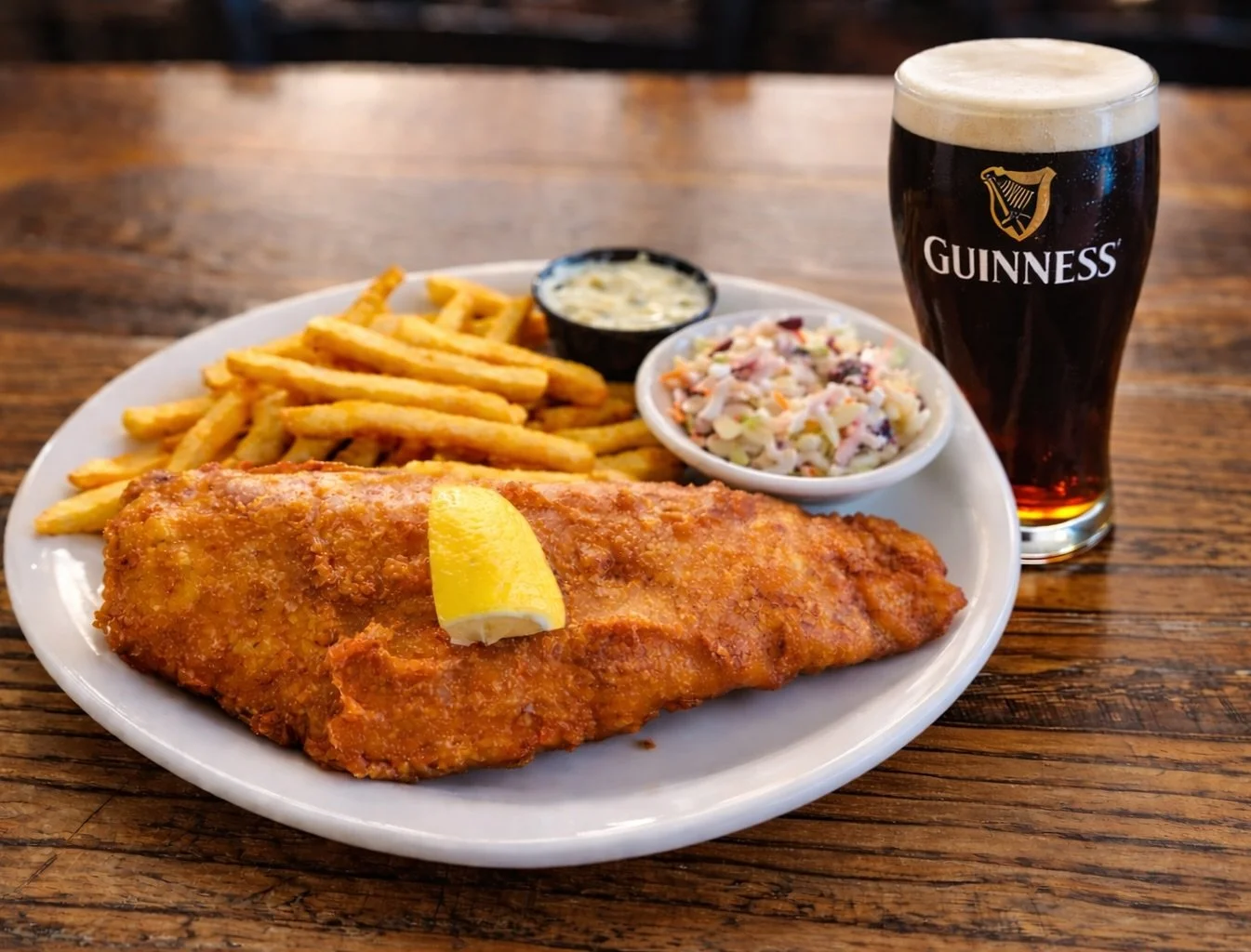 Fish &amp; Chips done right. 🐟🍟 
Golden beer-battered cod, crispy fries, house coleslaw &amp; tartar sauce.

All for $16.
every Friday &amp; Saturday night from 4 to 8 PM
📍37 Beach Street | Westerly, RI
also available for takeout or delivery on Do