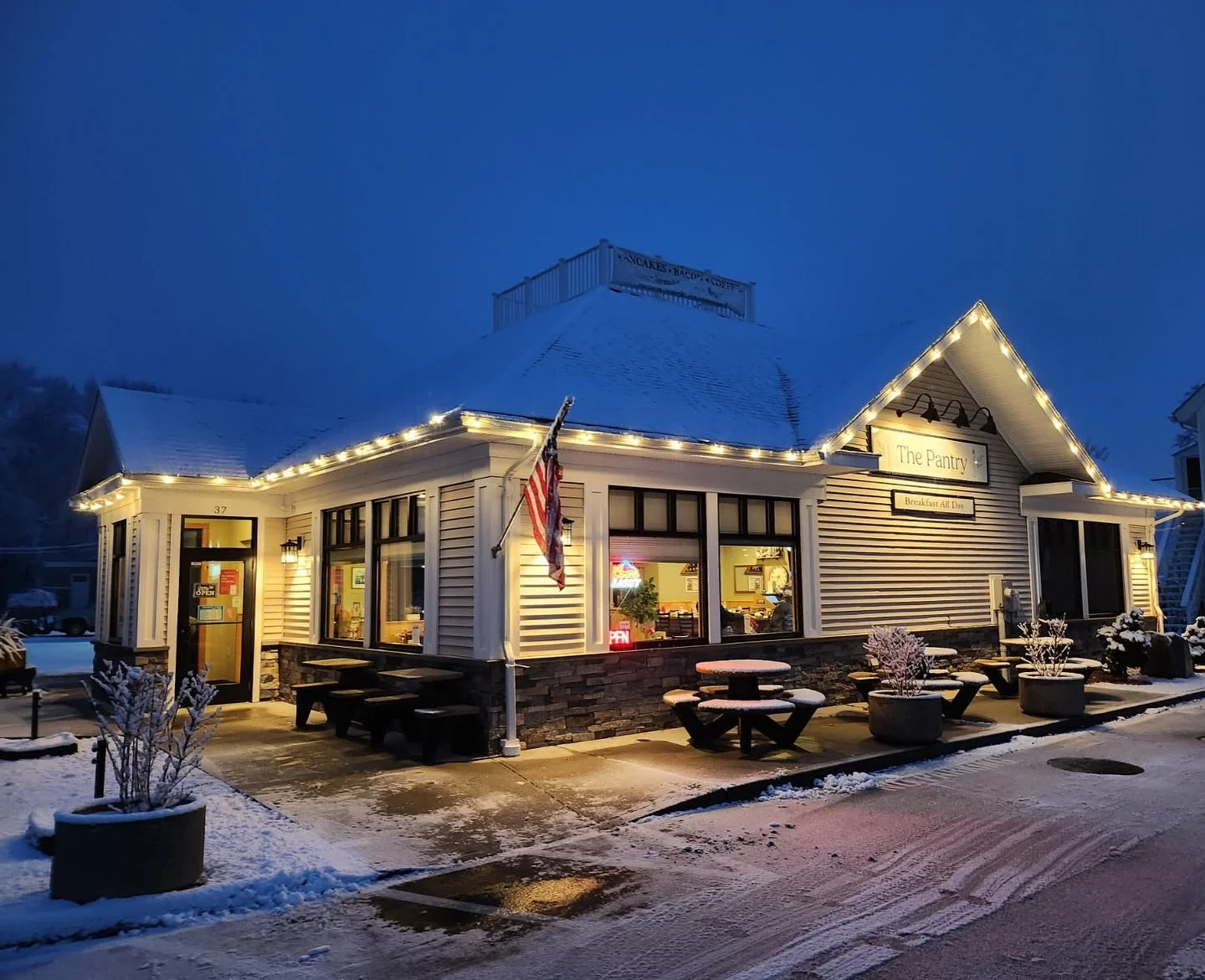 ❄️ Snowy mornings hit different ✨
The lights are on, the coffee&rsquo;s hot, and The Pantry is OPEN.

🕕 6:00 AM &ndash; 1:30 PM
Come warm up with us ☕️🥓

#ThePantry #SnowDayEats #WesterlyRI #BreakfastSpot #OpenEarly #CoffeeTime