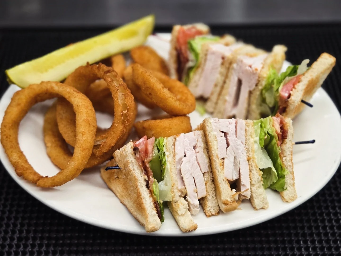 A simple club made with fresh, sliced turkey breast.

Enjoy great food, excellent service, and a clean, comfortable atmosphere &mdash; all for just $14.50.

We know everyday costs are rising across America, so we work hard to source ingredients compe