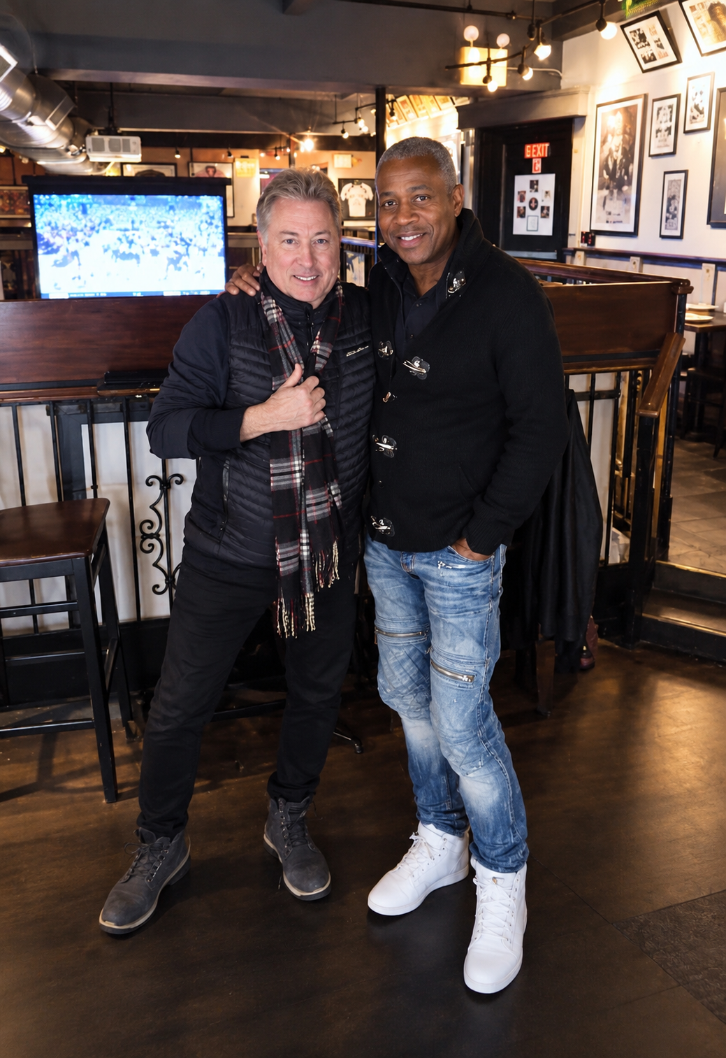 David Sancious with his arm around John McCracken Media Group John
