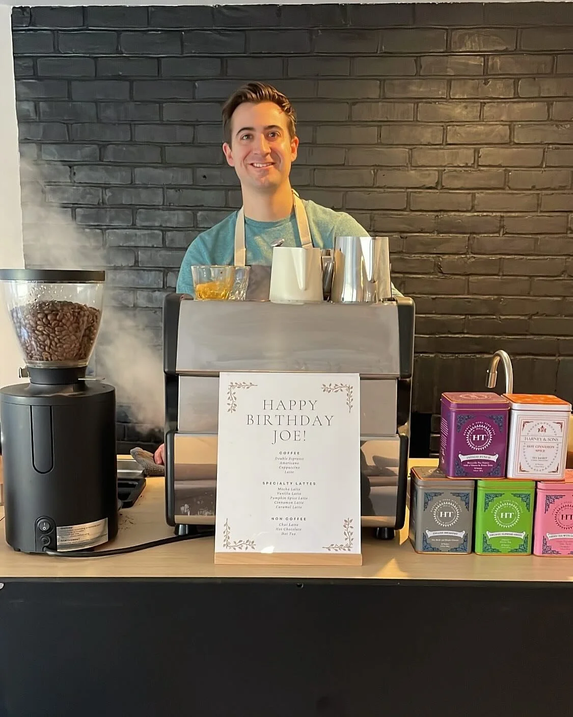 Happy Birthday Joe! 

We&rsquo;re so happy we could be part of the celebration! 🥳 

If you&rsquo;re looking to add a special touch to your next private event, a coffee cart is the perfect touch! Send us a DM to learn more 🎂🎁