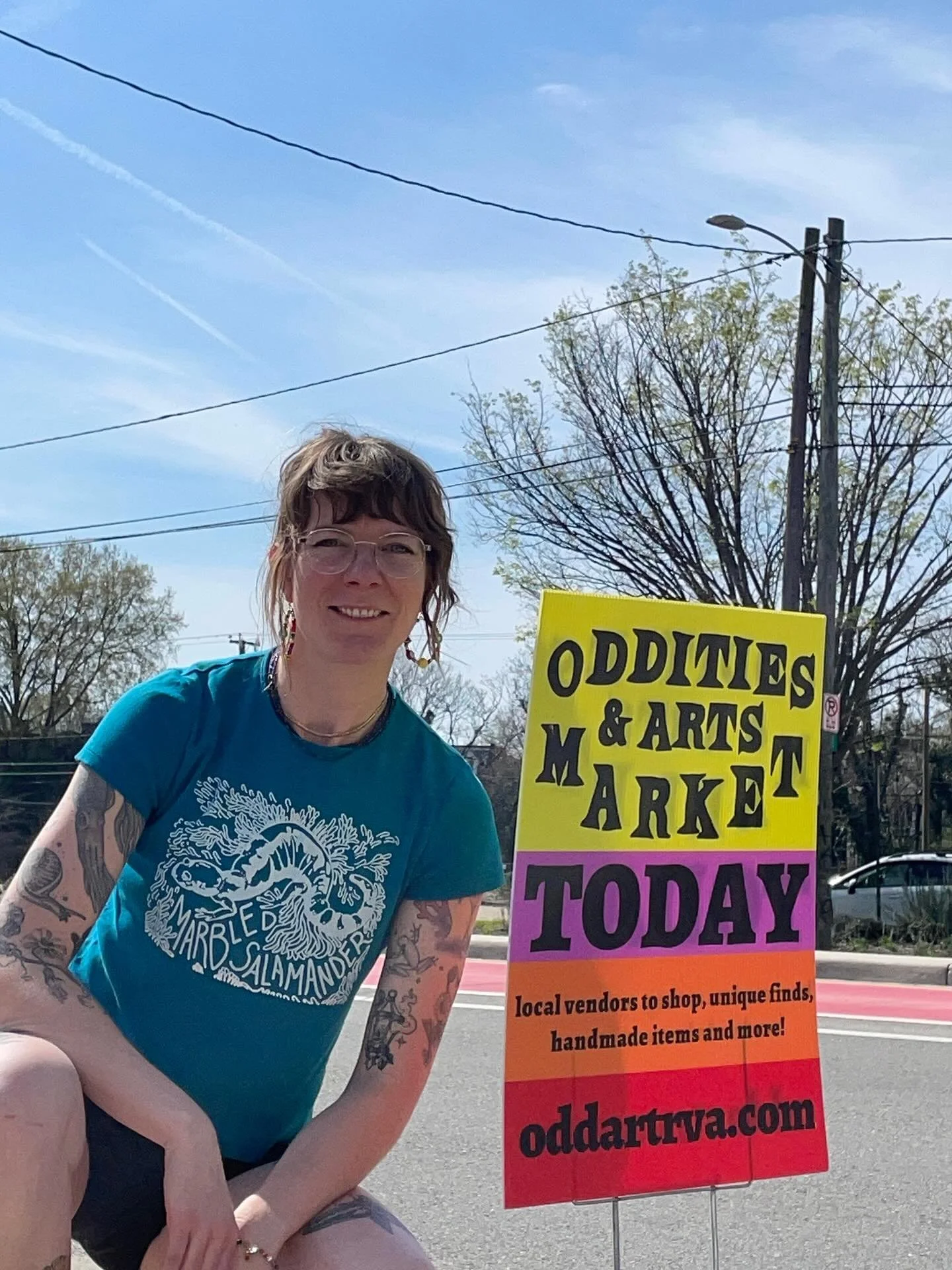 Out at @threenotchdrva today with the Oddities and Arts market until 6 today! Come say hi and grab yourself a GBH (great blue heron) lino print :>
