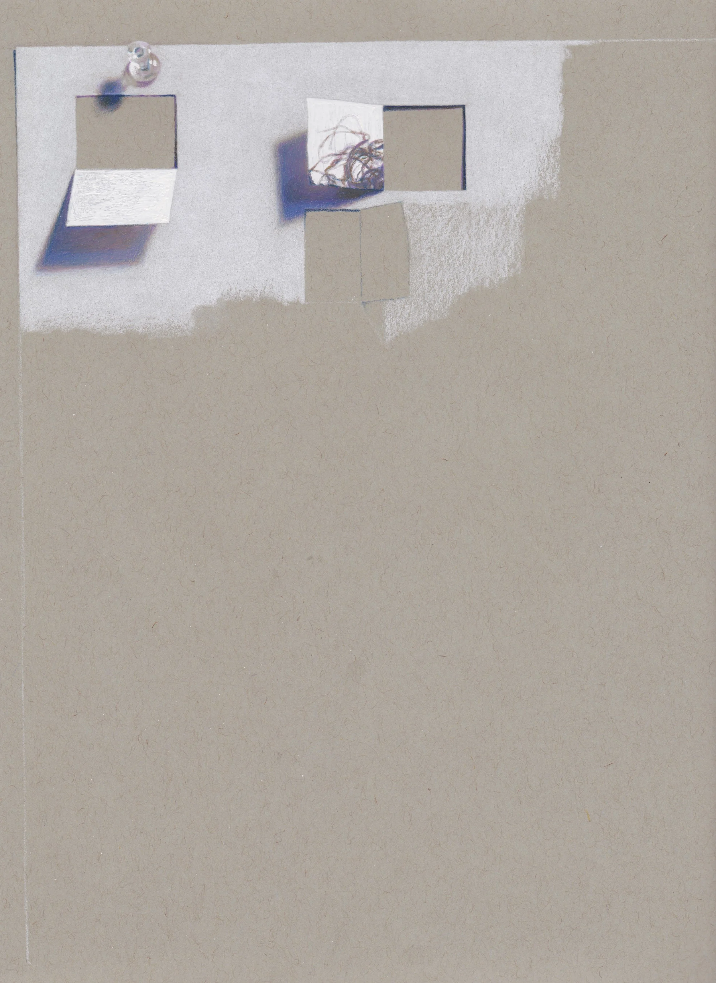   Facing Back (Day 3)   
Colored Pencil on Gray Paper • 2020 • 9” x 12”