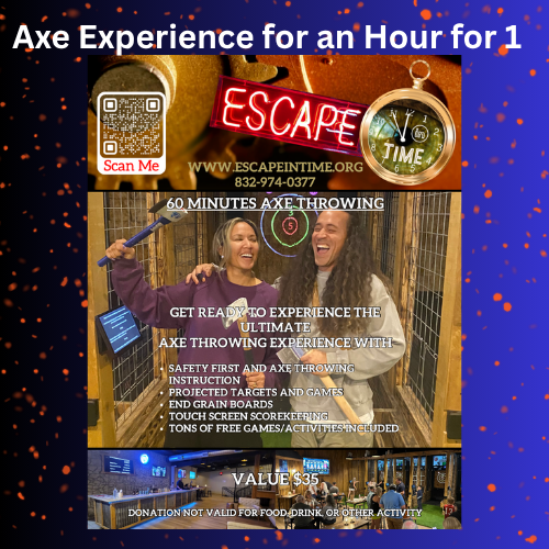 ESCAPE IN TIME: Axe Experience for an Hour for 1