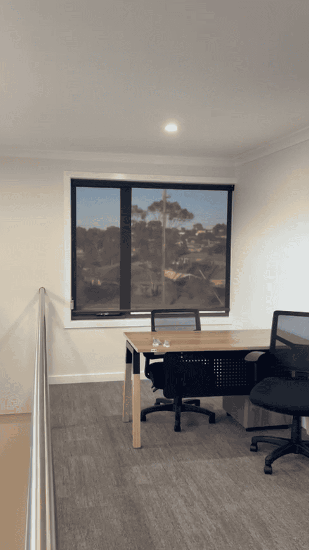 Upper-level commercial office space with natural light completed by AMW Builders in Bendigo, Victoria