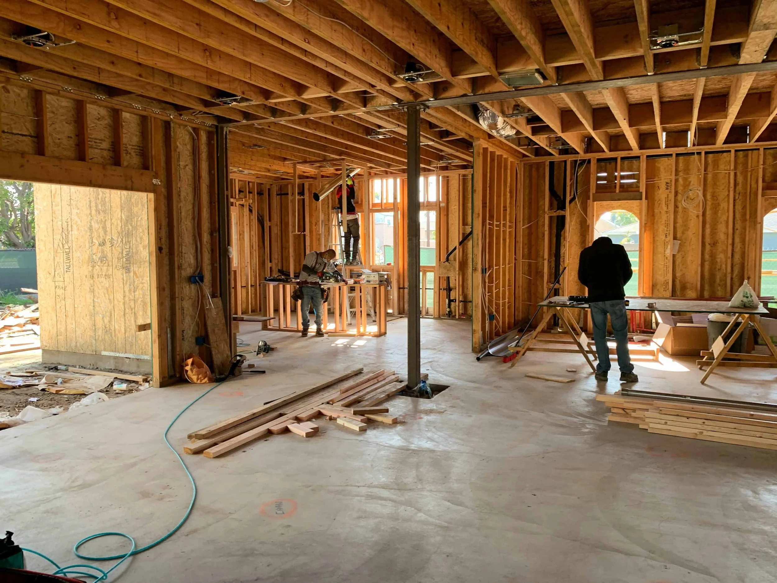 AMW Builders team working on site during the construction stage of a building project in Bendigo.