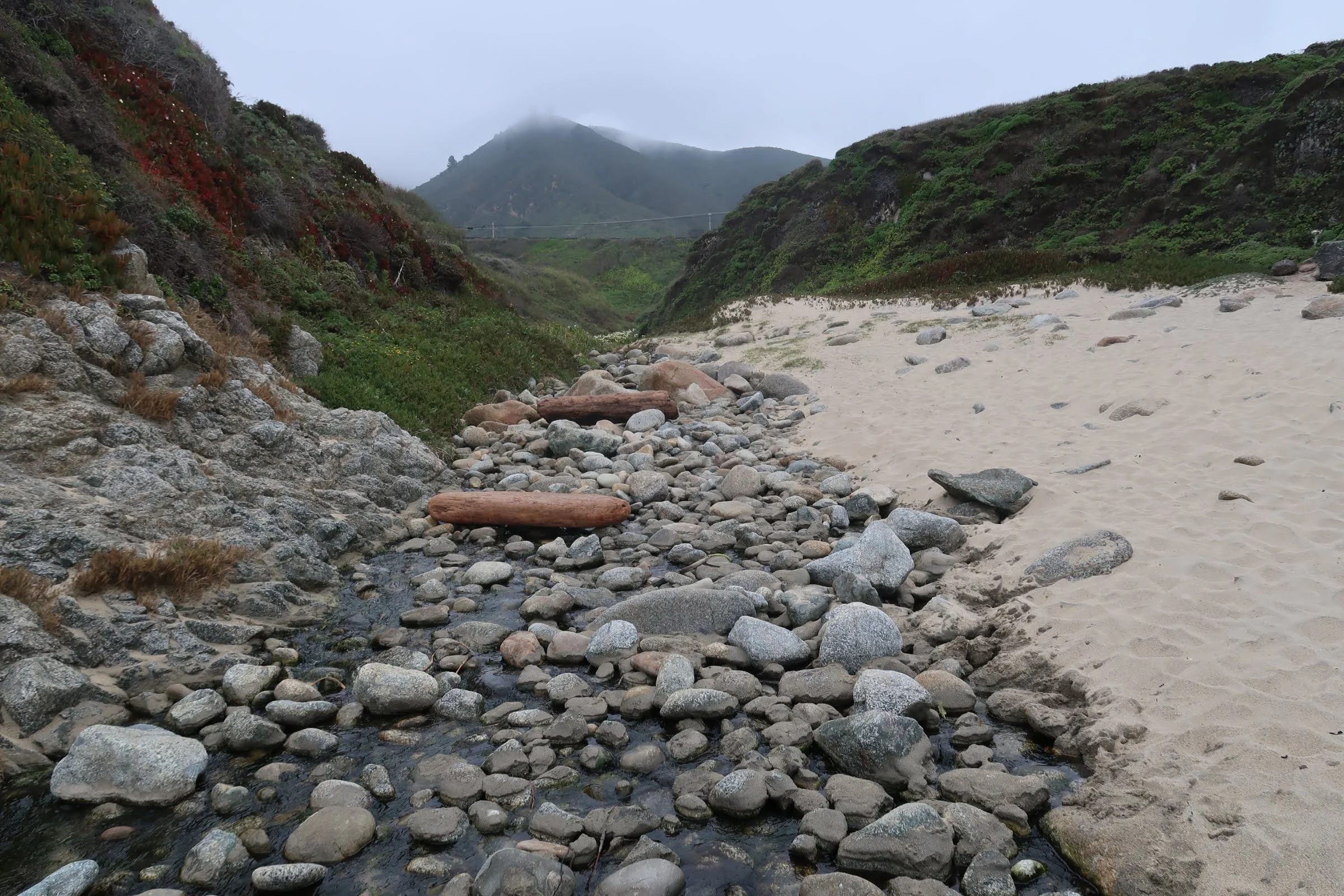 Central Coast - Rock Path to Foggy Hills.JPG