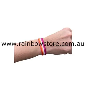 Rainbow Dip Silicone Bracelet – Lesbian Gay Pride Flag Wristlet, LGBT Wristband By Pride Shack